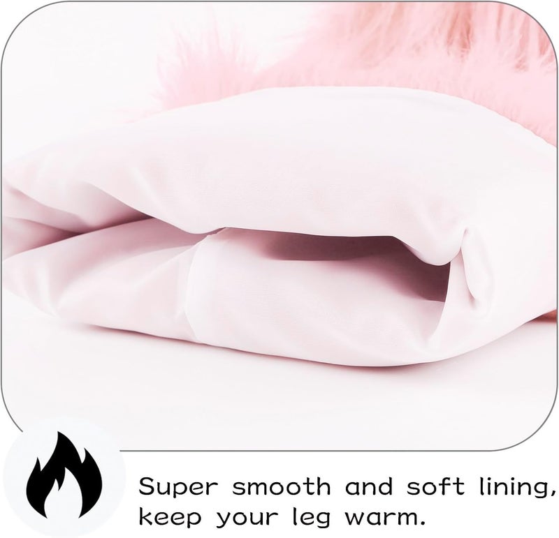 Peecabe Winter Women Faux Fur Fluffy Leg Warmers Fuzzy Long Boot Covers Furry For Christmas - Image 4